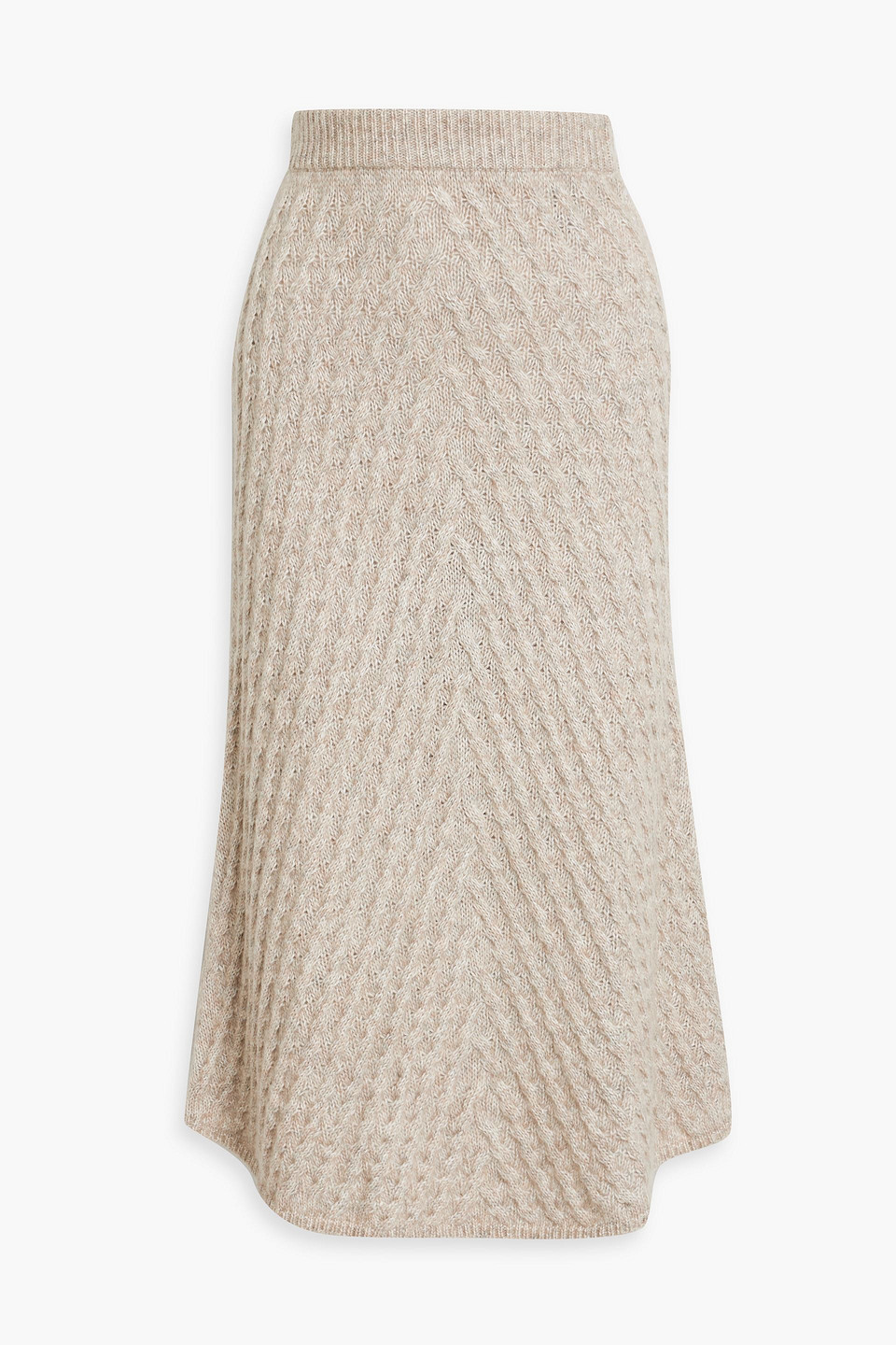 Cable-knit midi skirt