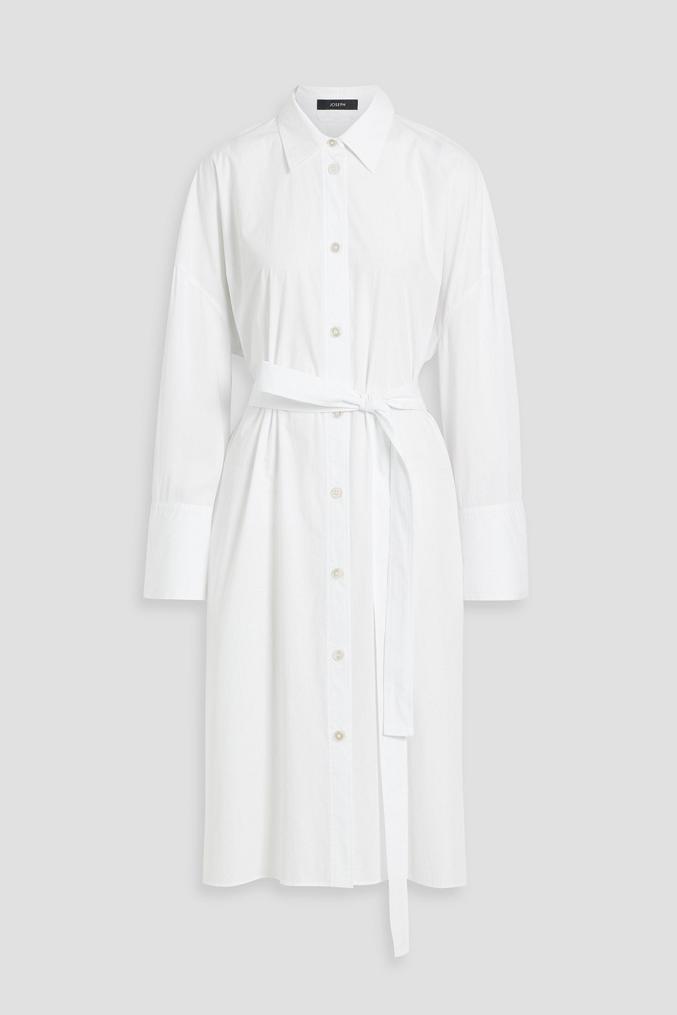 Joseph Darwin Cotton-poplin Midi Shirt Dress In White