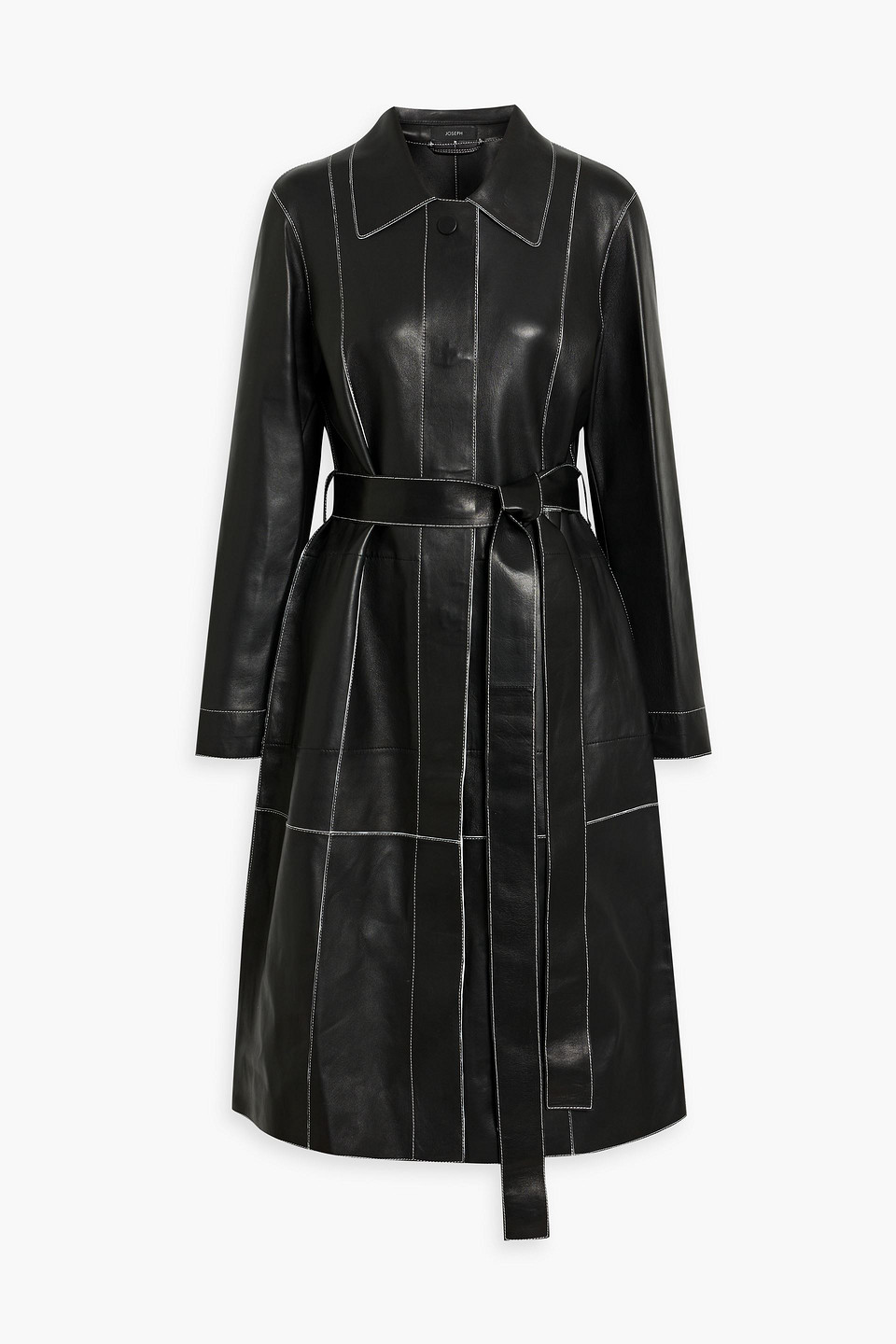 Joseph Lancry Leather Coat In Black