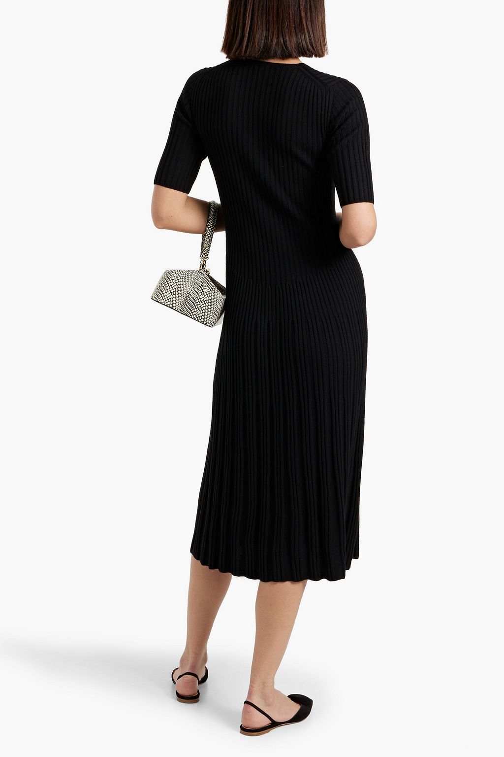 JOSEPH Ribbed merino wool midi dress