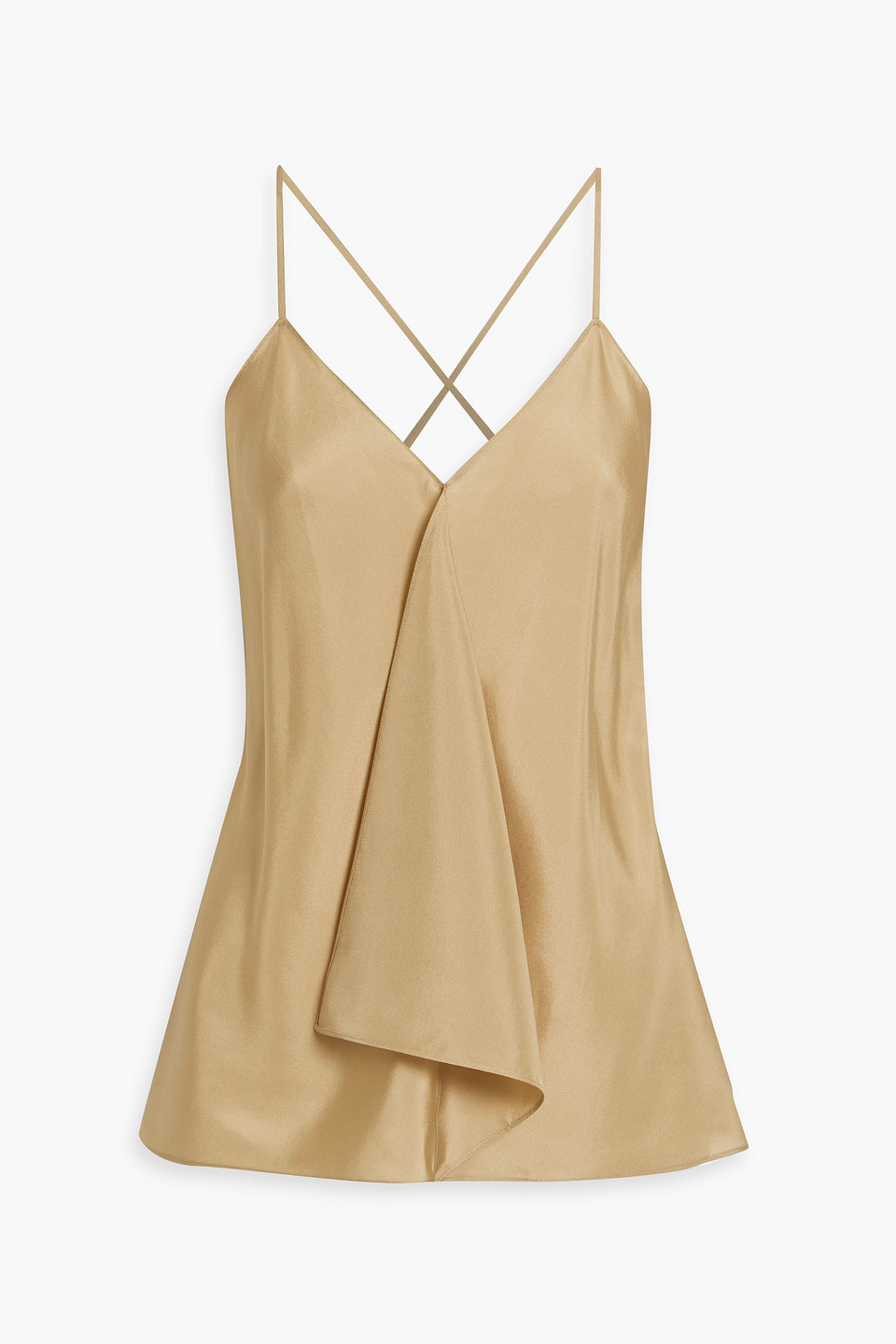 Joseph Prietsley Draped Habotai Silk Blouse In Sand