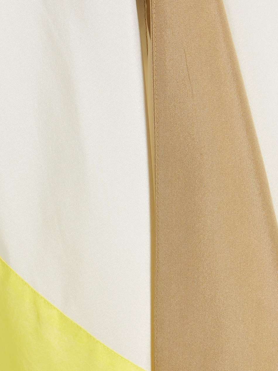 devonshire draped color-block silk-habotai midi dress