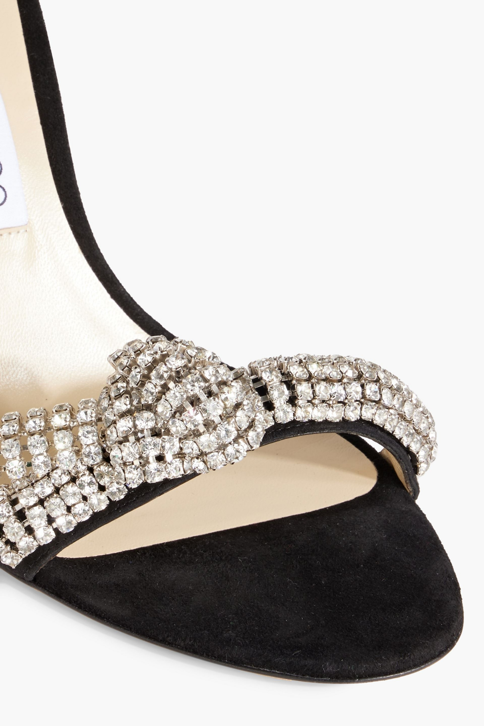 JIMMY CHOO Thyra 100 crystal-embellished suede sandals