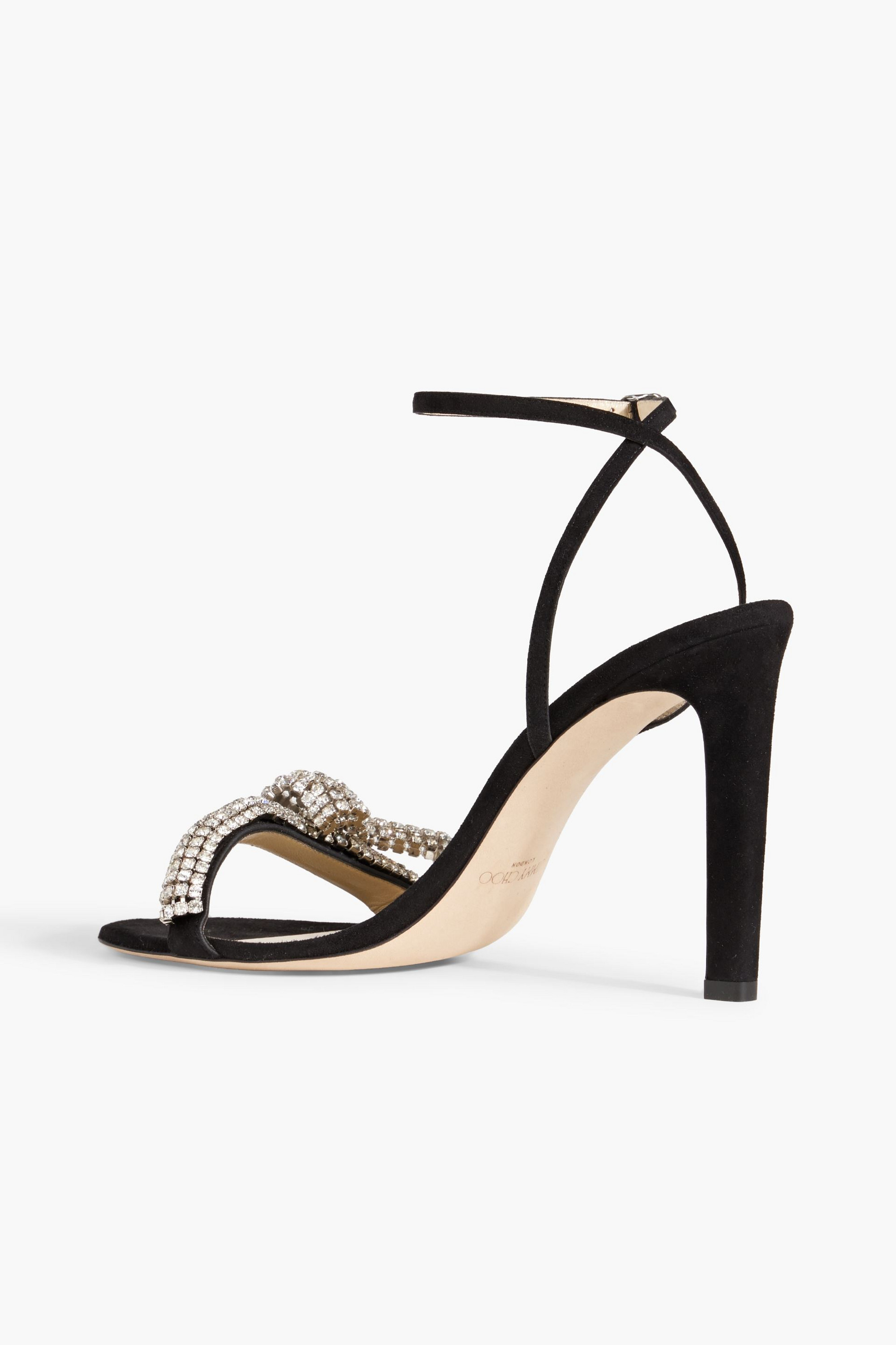 JIMMY CHOO Thyra 100 crystal-embellished suede sandals