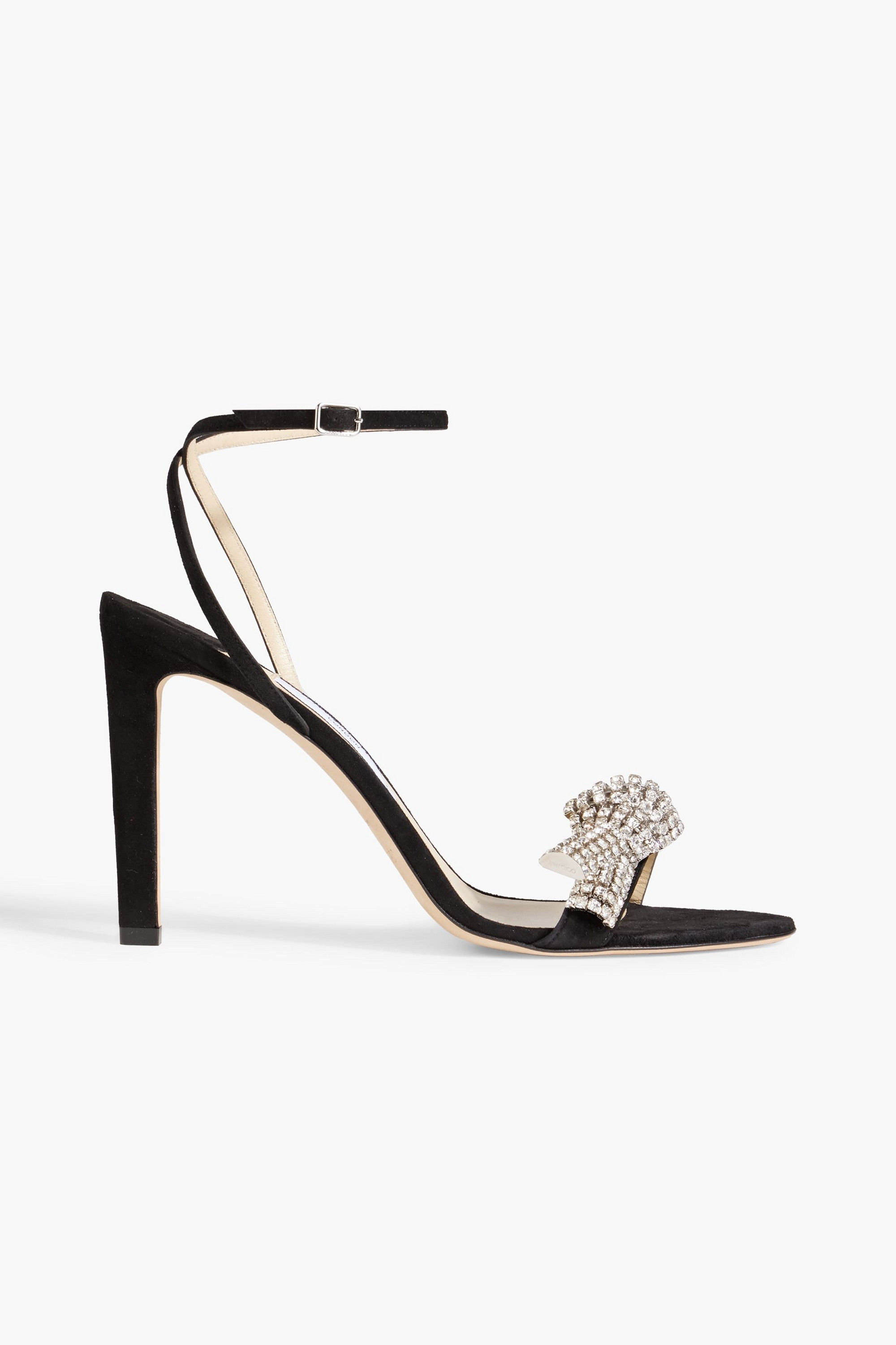 JIMMY CHOO Thyra 100 crystal-embellished suede sandals