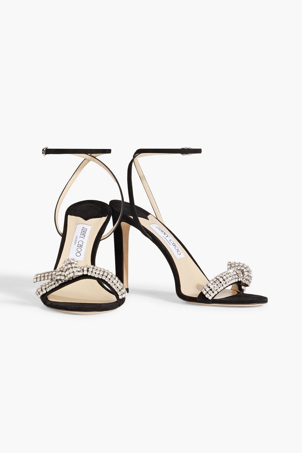 JIMMY CHOO Thyra 100 crystal-embellished suede sandals