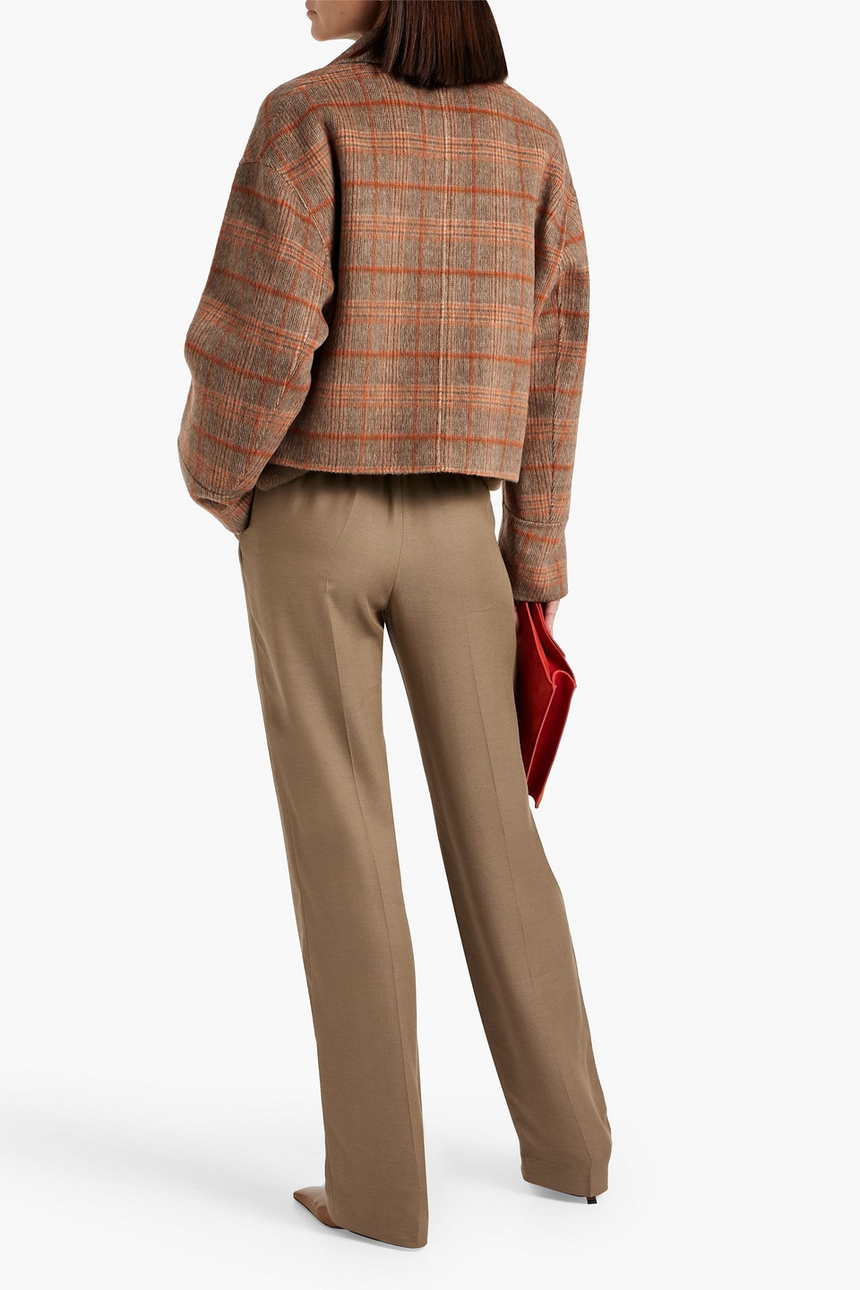JOSEPH GERRARD CHECKED WOOL-BLEND FELT JACKET
