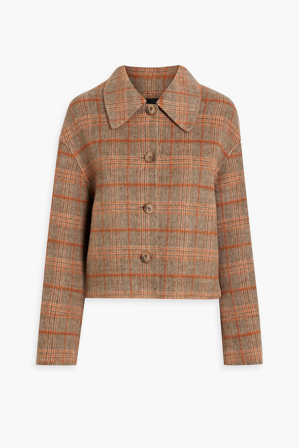 Joseph Gerrard Checked Wool-blend Felt Jacket In Tan