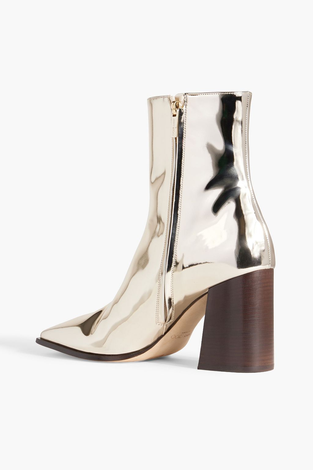 JIMMY CHOO Bryelle 85 mirrored-leather ankle boots