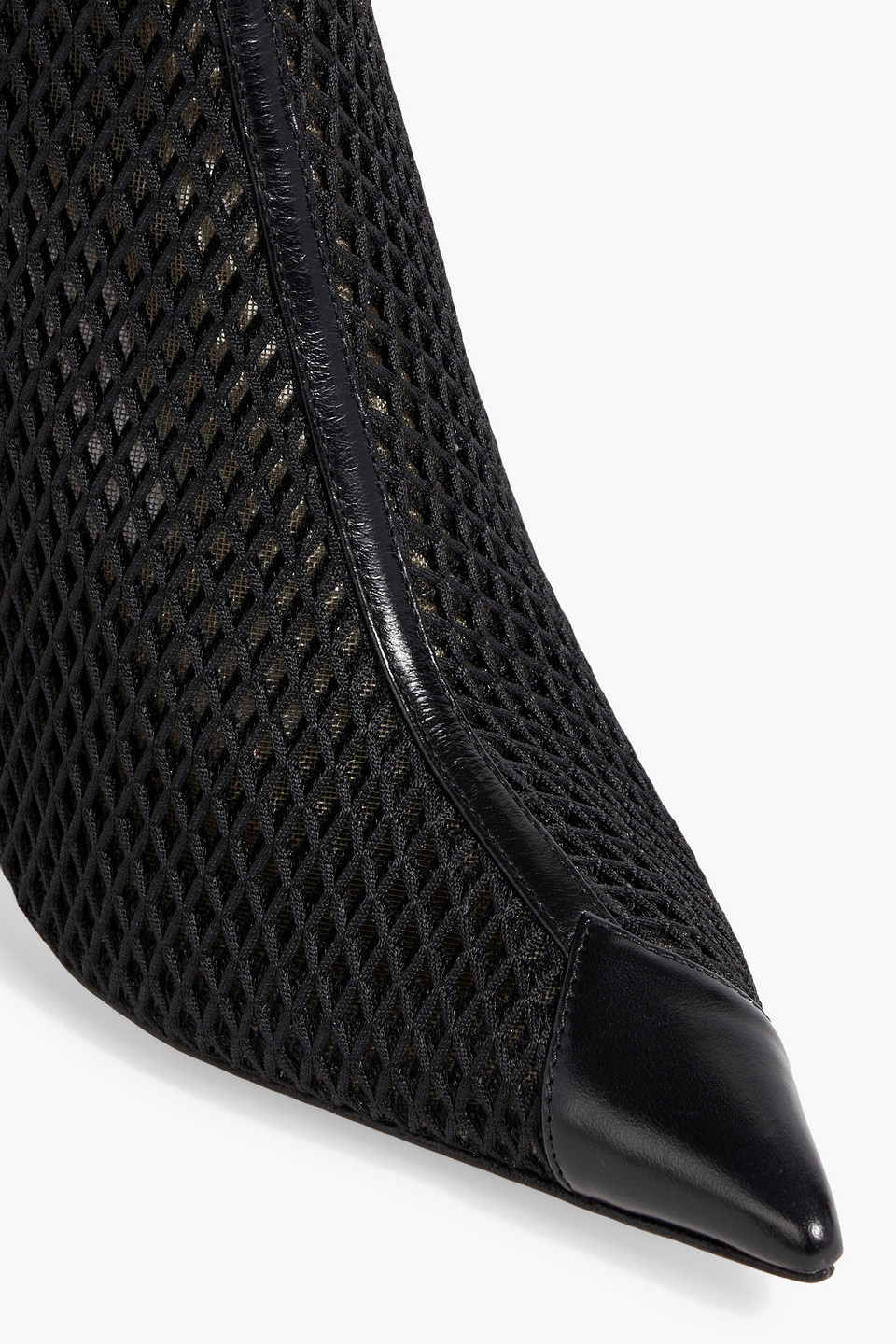 JIMMY CHOO NAIDOO 90 MESH AND LEATHER ANKLE BOOTS