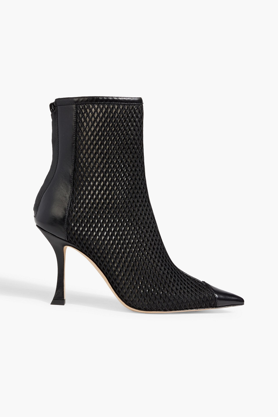Jimmy Choo Naidoo 90 Mesh And Leather Ankle Boots In Black