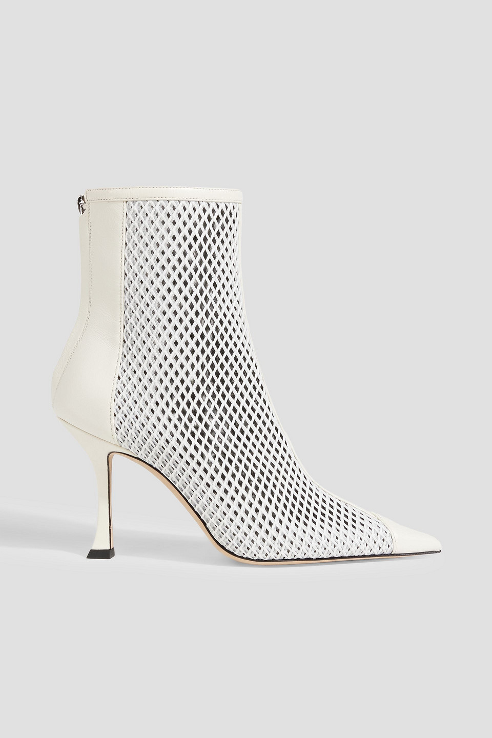 Jimmy Choo Naidoo 90 Mesh And Leather Ankle Boots In White