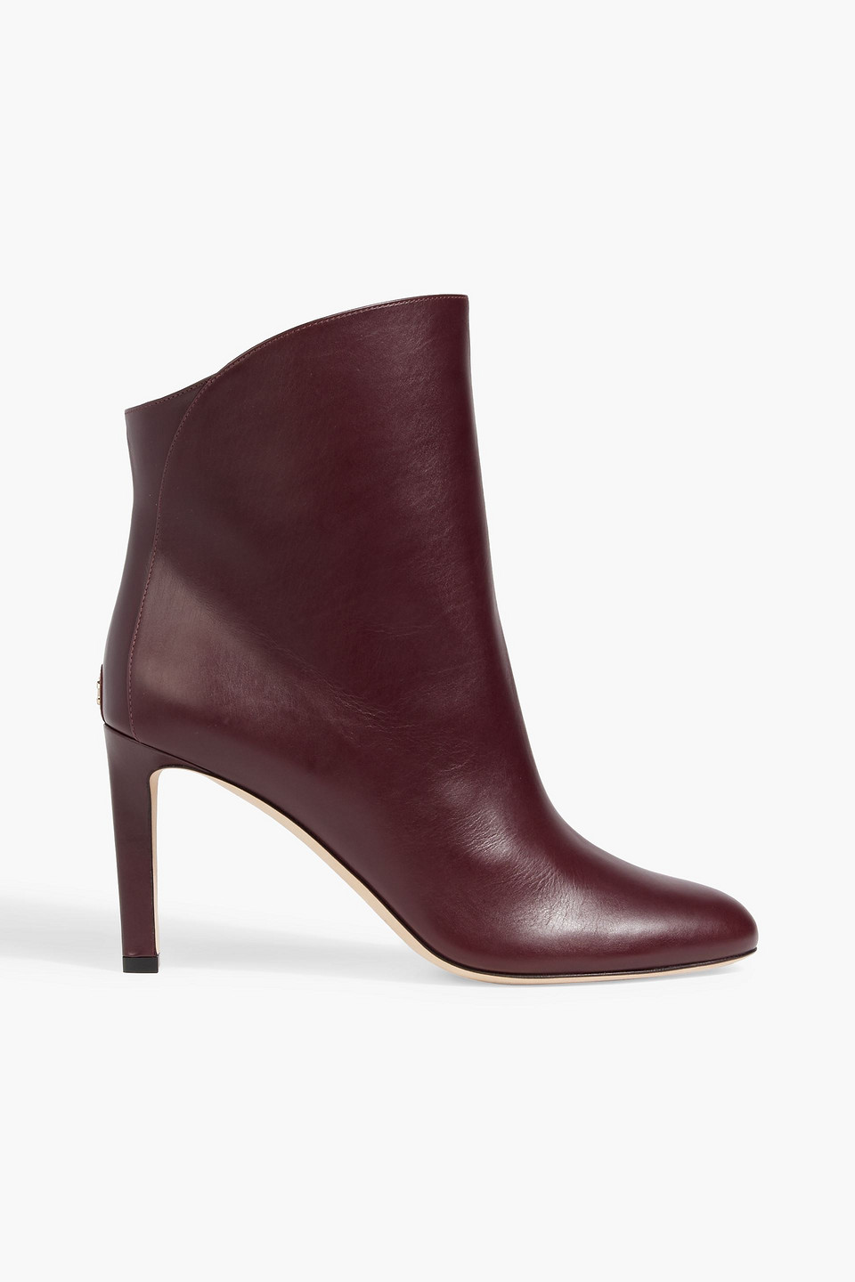 Jimmy Choo Karter 85 Leather Ankle Boots In Burgundy