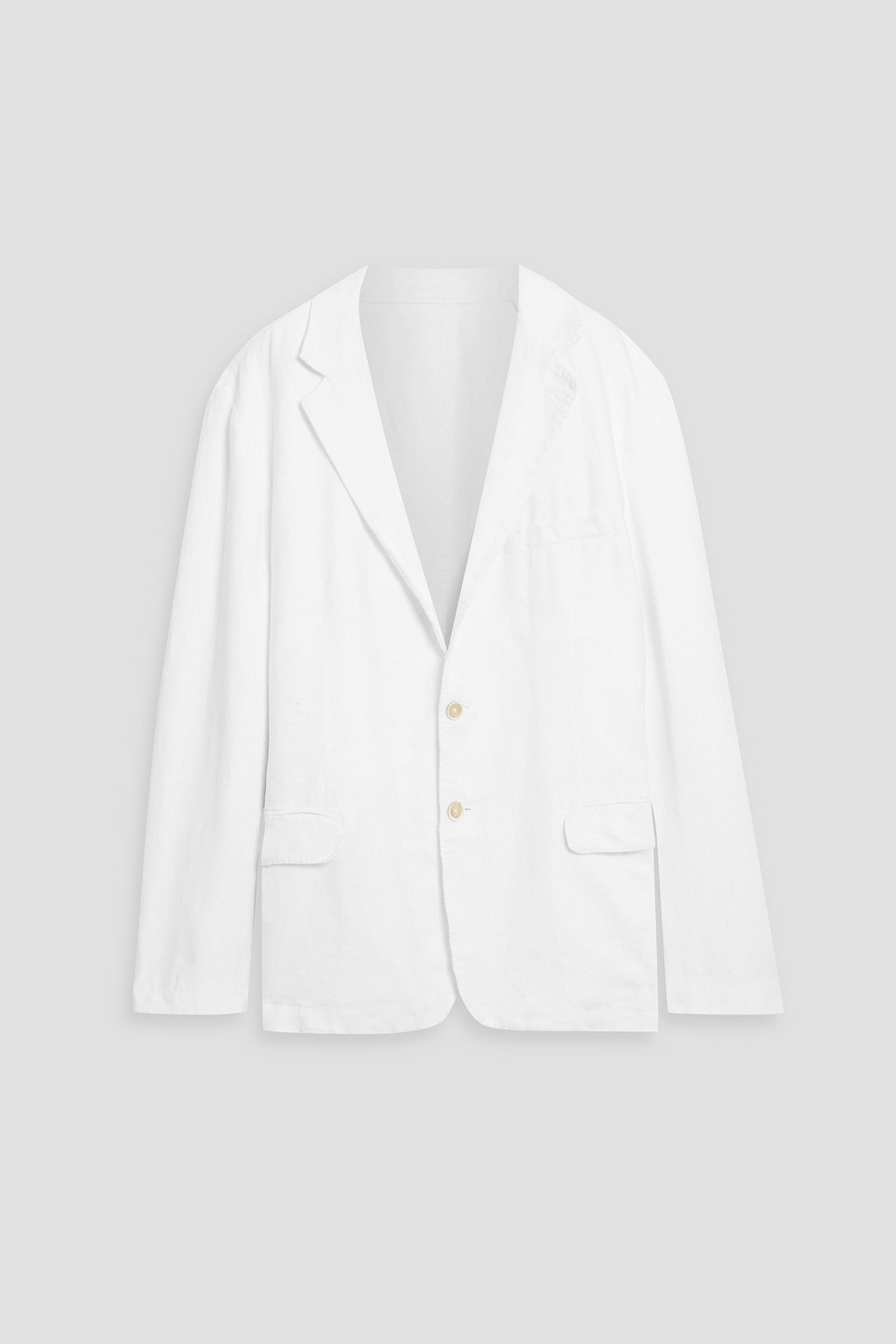 120% Lino Linen Blazer In White