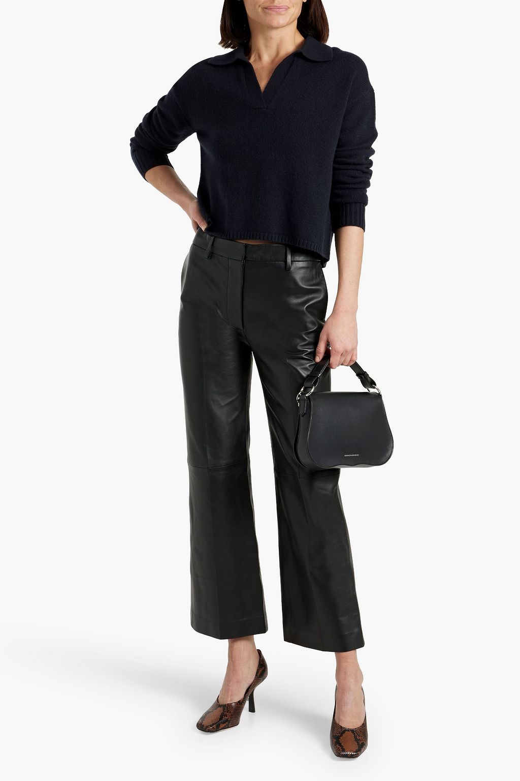 JOSEPH Talia leather kick-flare pants