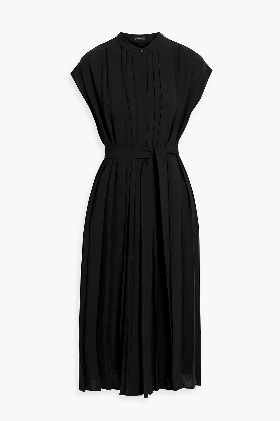 Joseph Davidge Pleated Crepe Midi Dress In Black