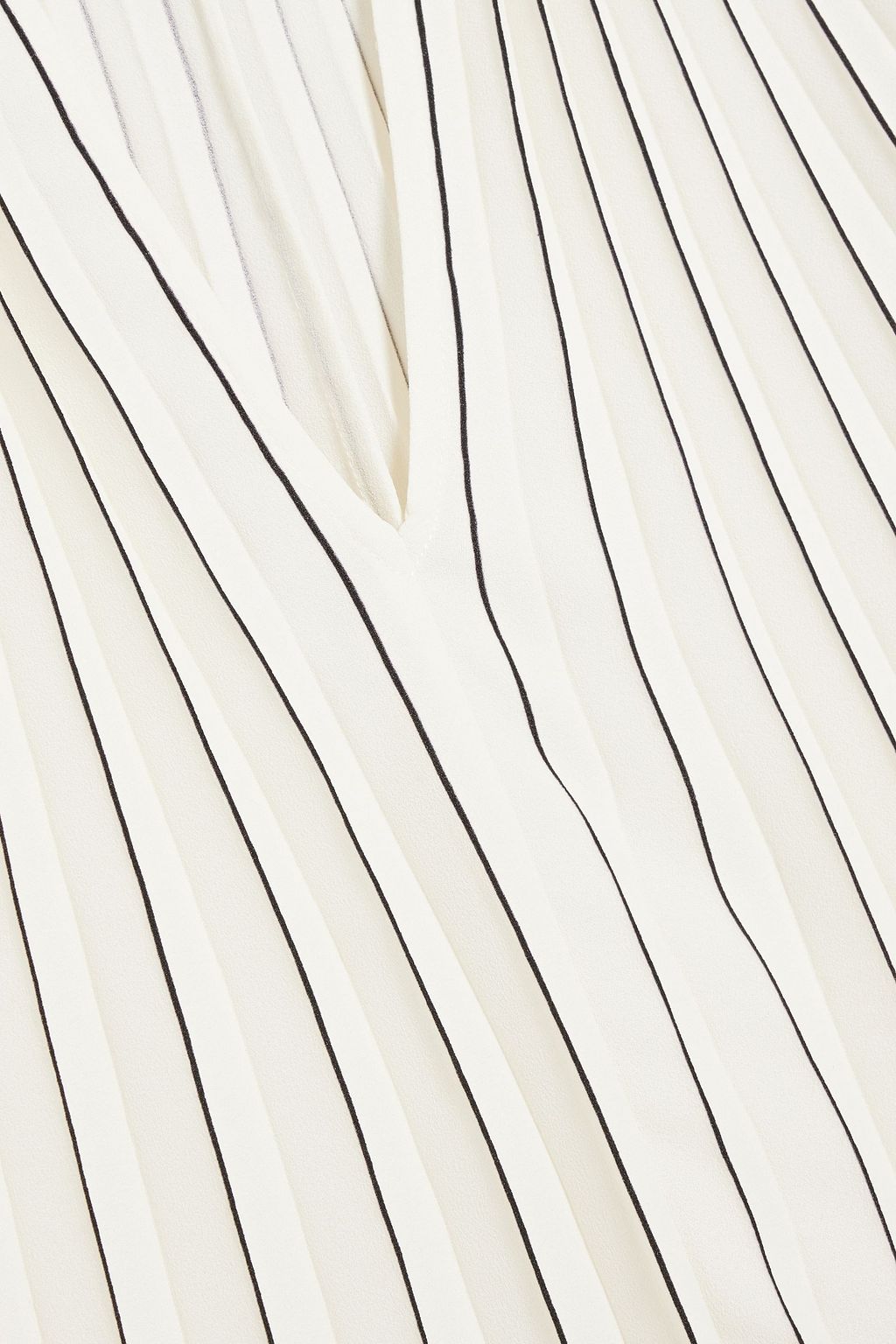 JOSEPH Pellipar pleated striped crepe blouse
