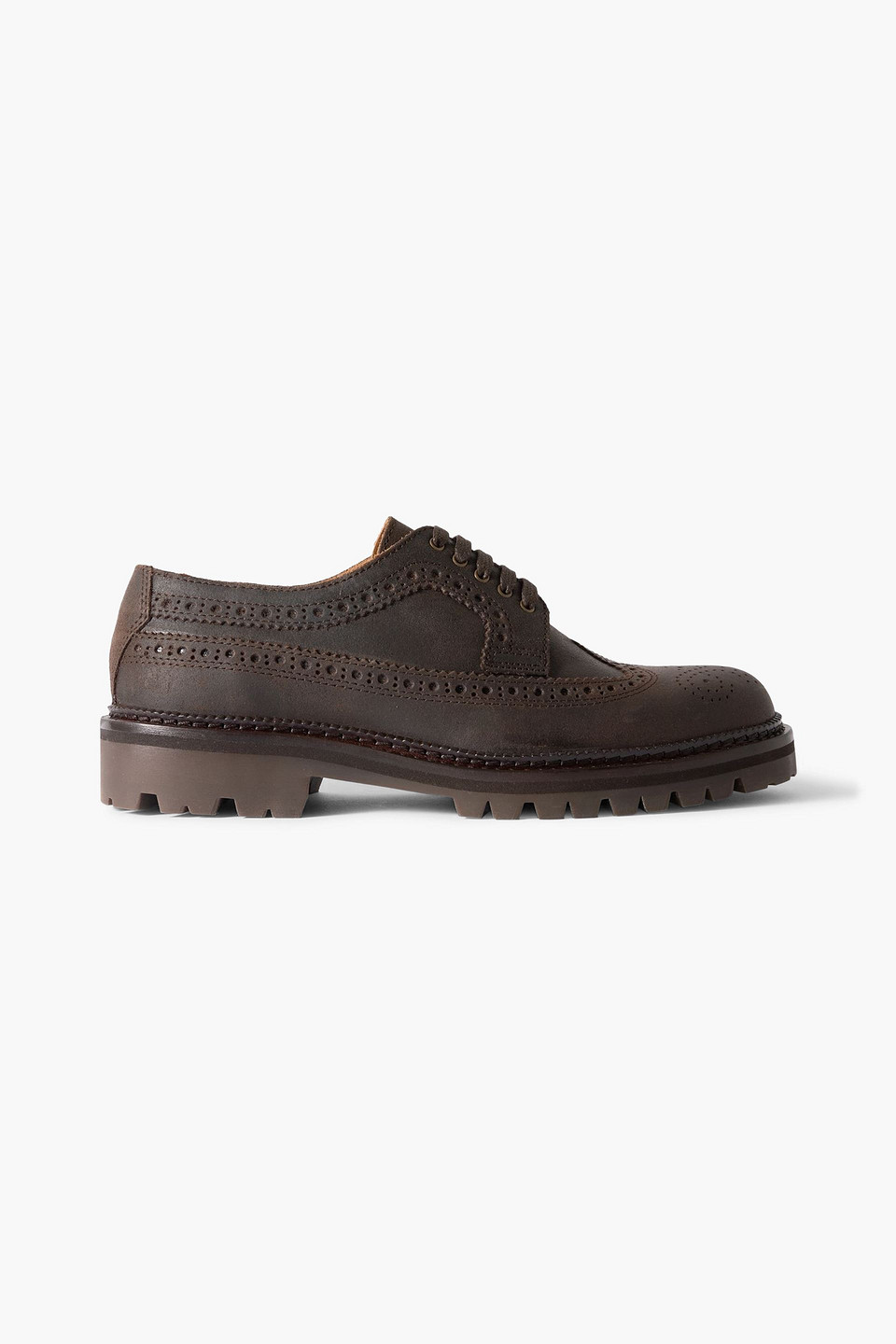 mr p. - jacques waxed-leather brogues - brown - uk 7.5