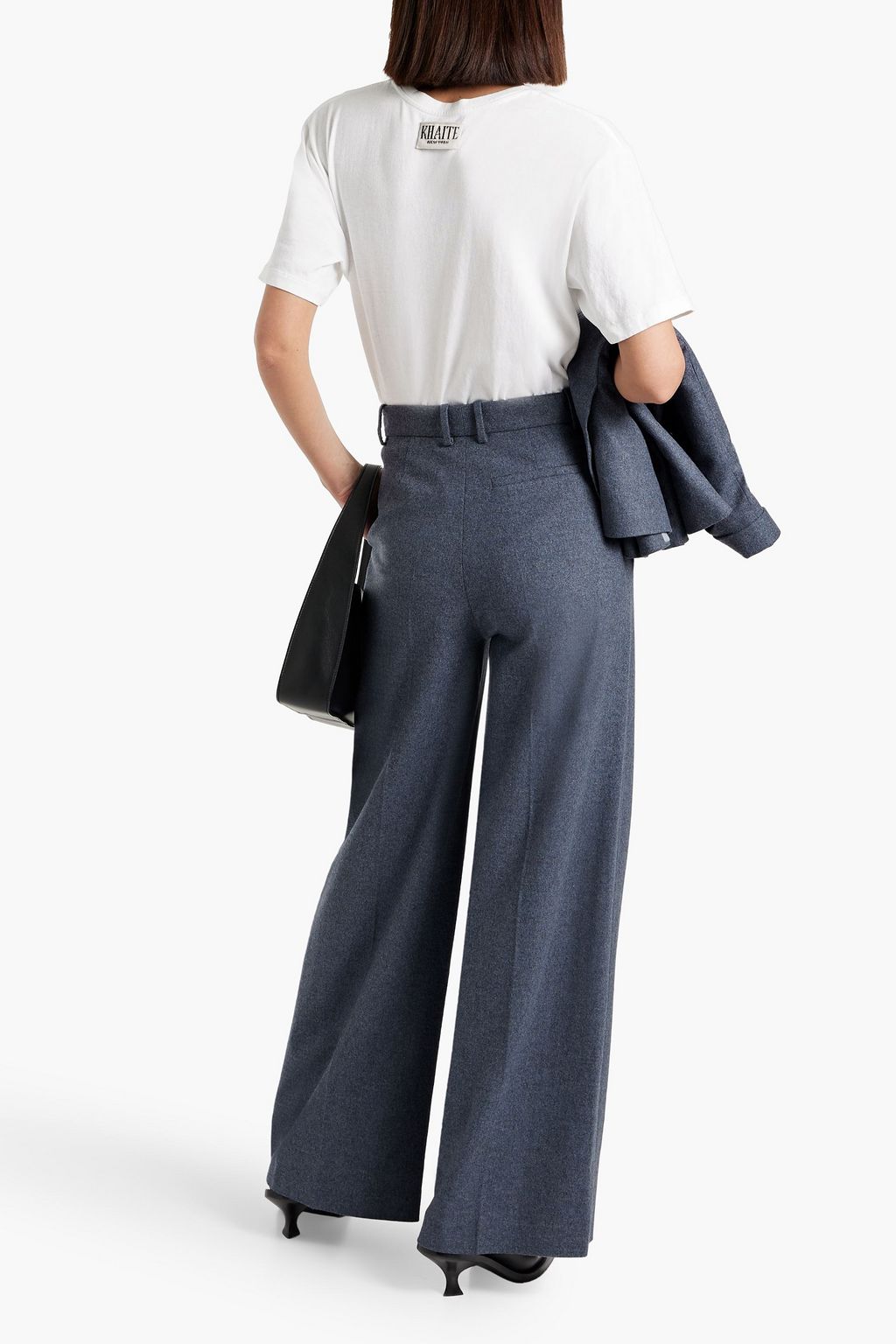 JOSEPH Alana wool-blend flannel wide-leg pants