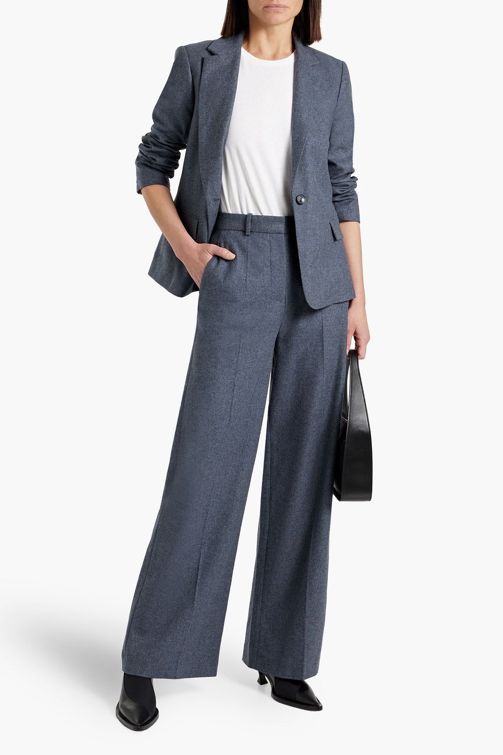 JOSEPH Alana wool-blend flannel wide-leg pants