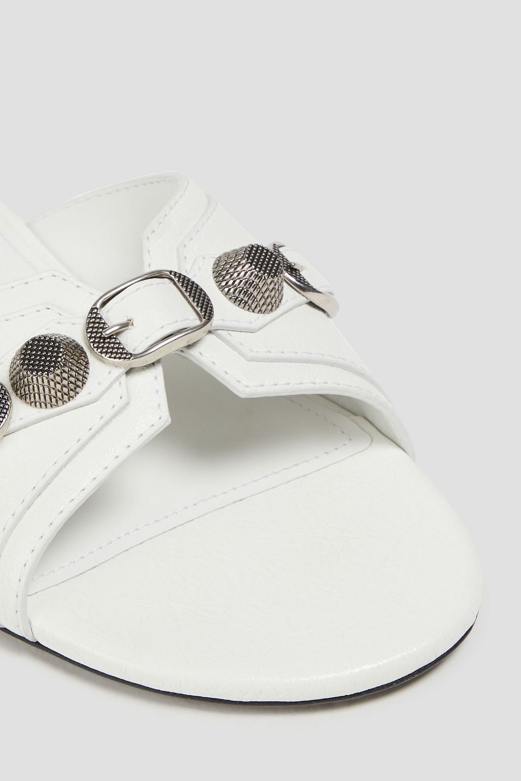 BALENCIAGA 장식 디테일 가죽 슬라이드 샌들