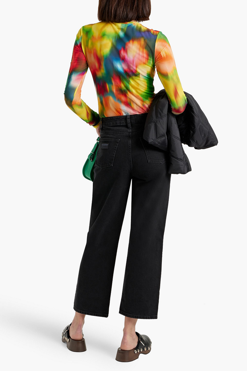 GANNI MISY CROPPED HIGH-RISE STRAIGHT-LEG JEANS