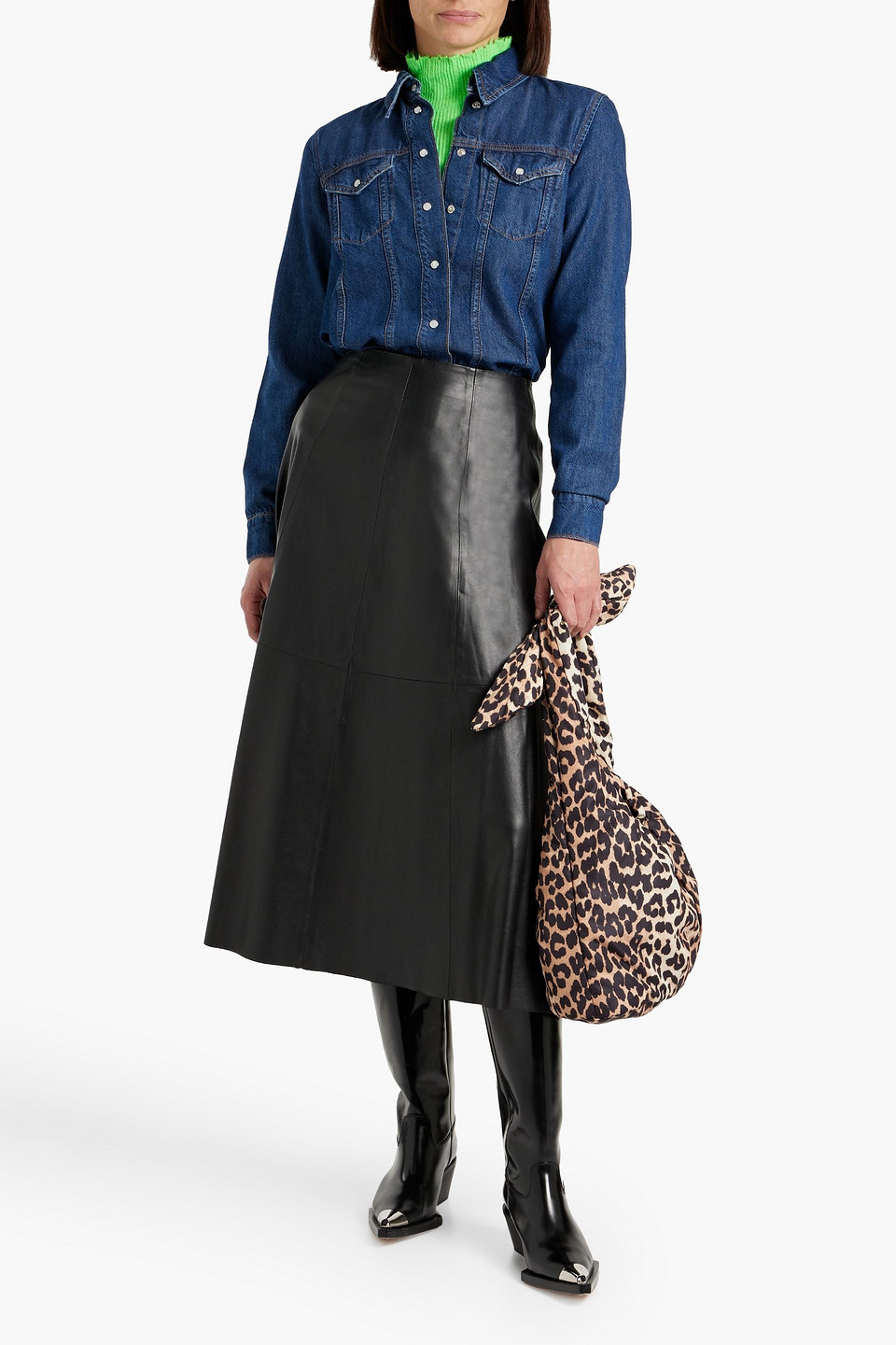 Ganni Denim Jacket In Mid Denim