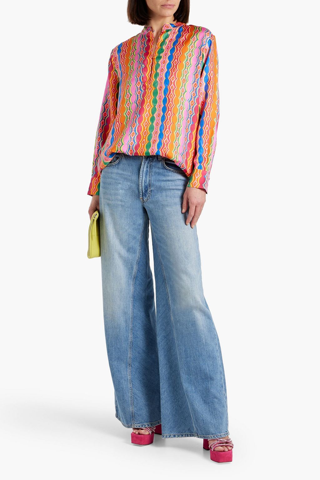 SALONI Kurta Tunika aus Seiden-Twill mit Print