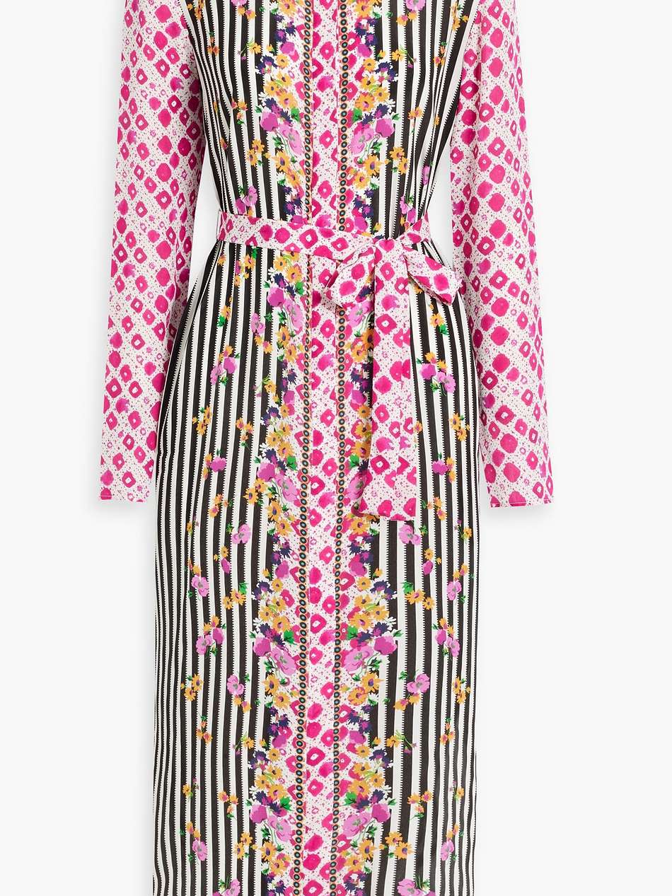 molly printed silk-crepe midi shirt dress