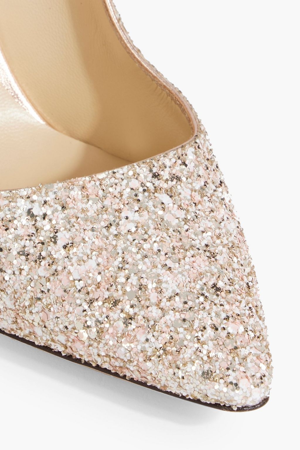 JIMMY CHOO Romy 100 glittered woven pumps THE
