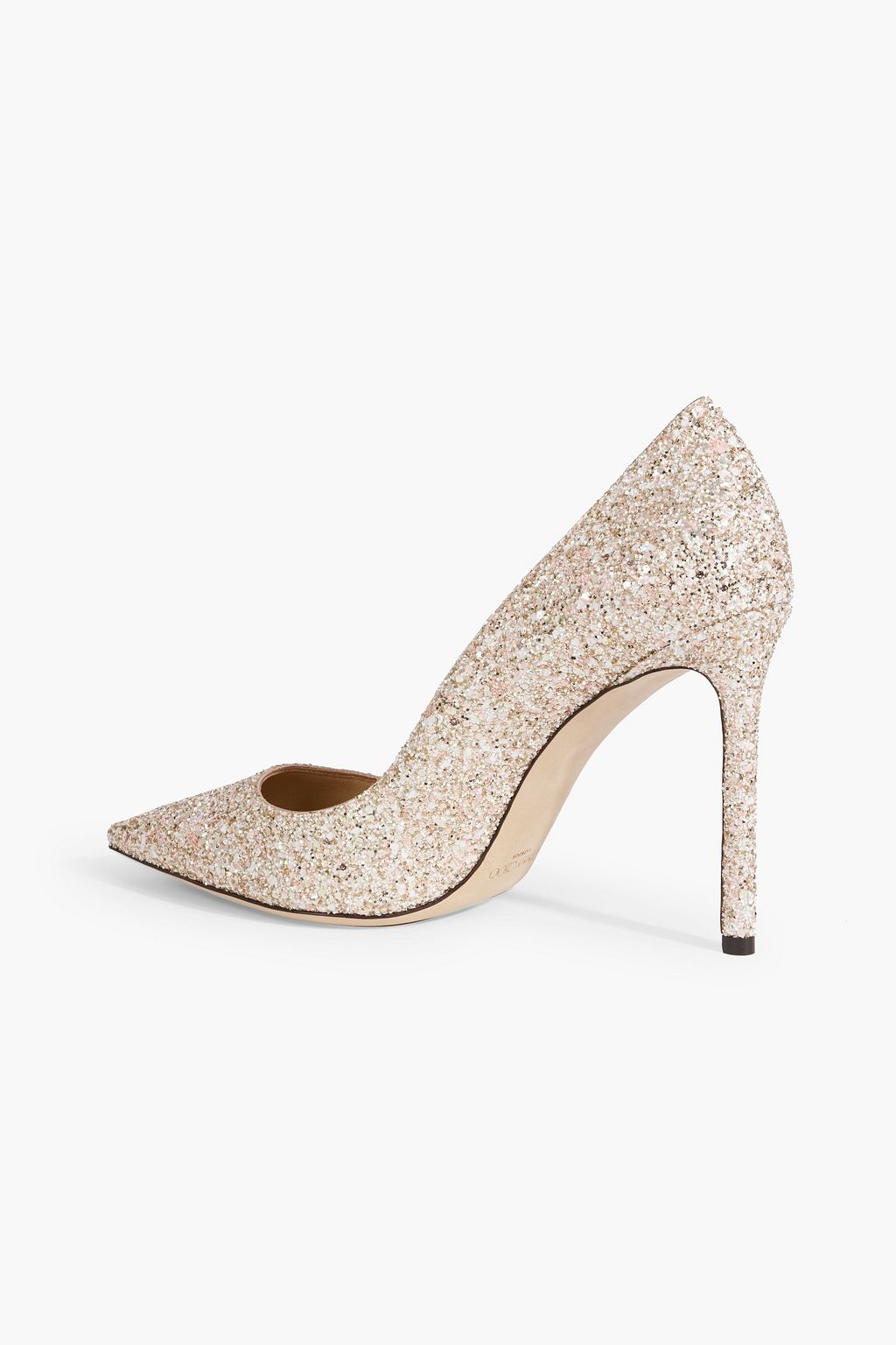 JIMMY CHOO Romy 100 glittered woven pumps THE