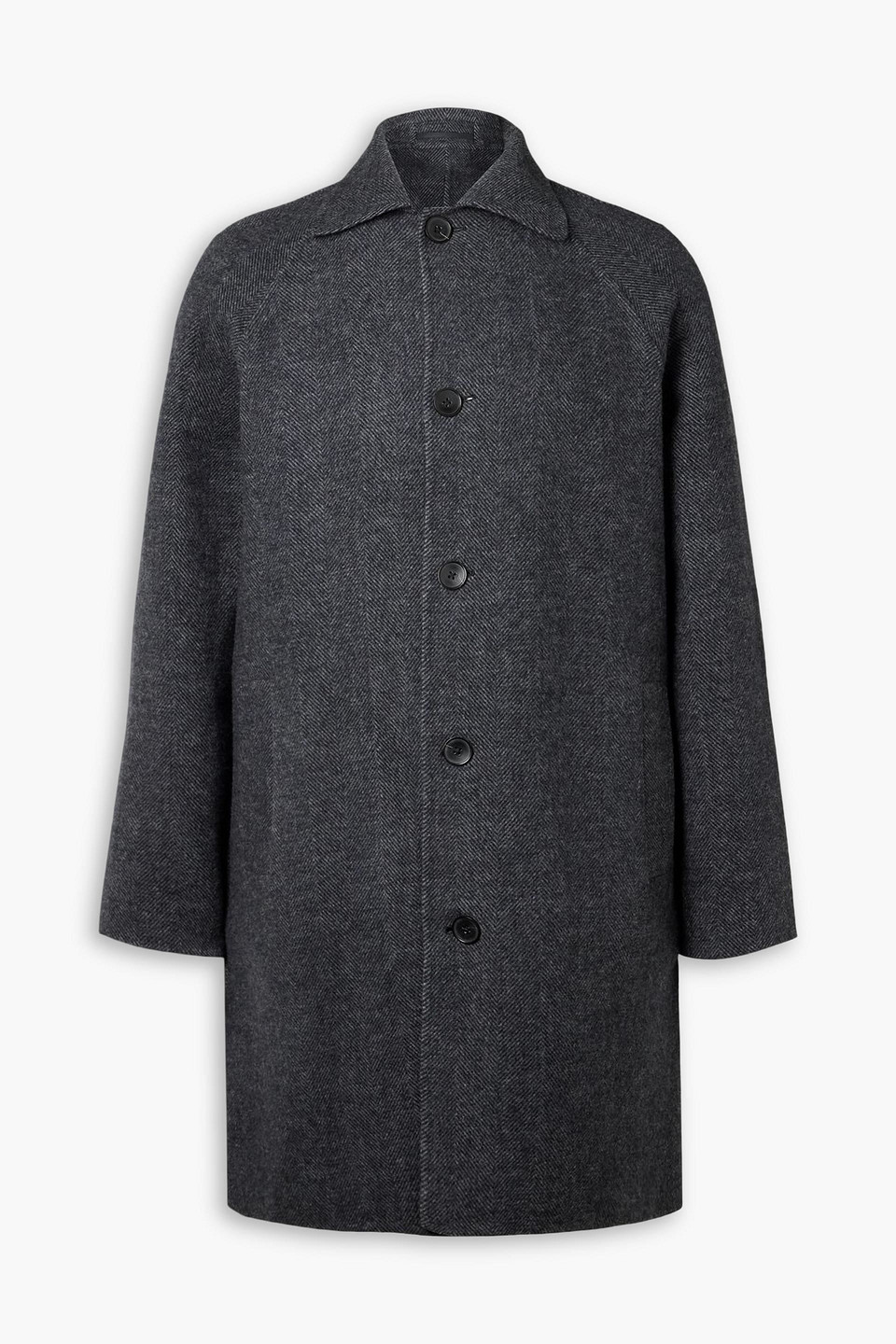 mr p. - herringbone wool and cashmere-blend flannel coat - gray - xxl