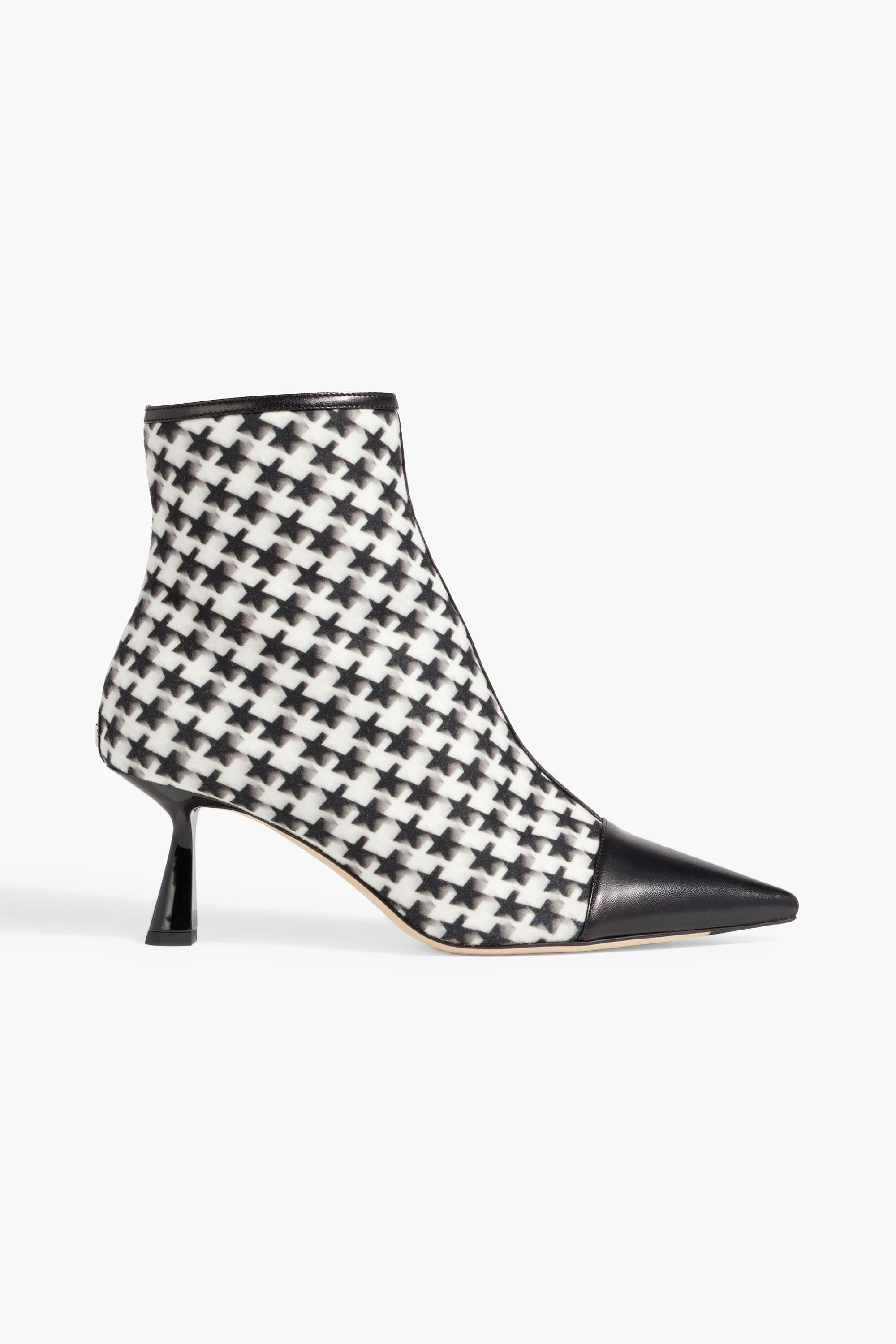 JIMMY CHOO Kix 65 printed felt and leather ankle boots