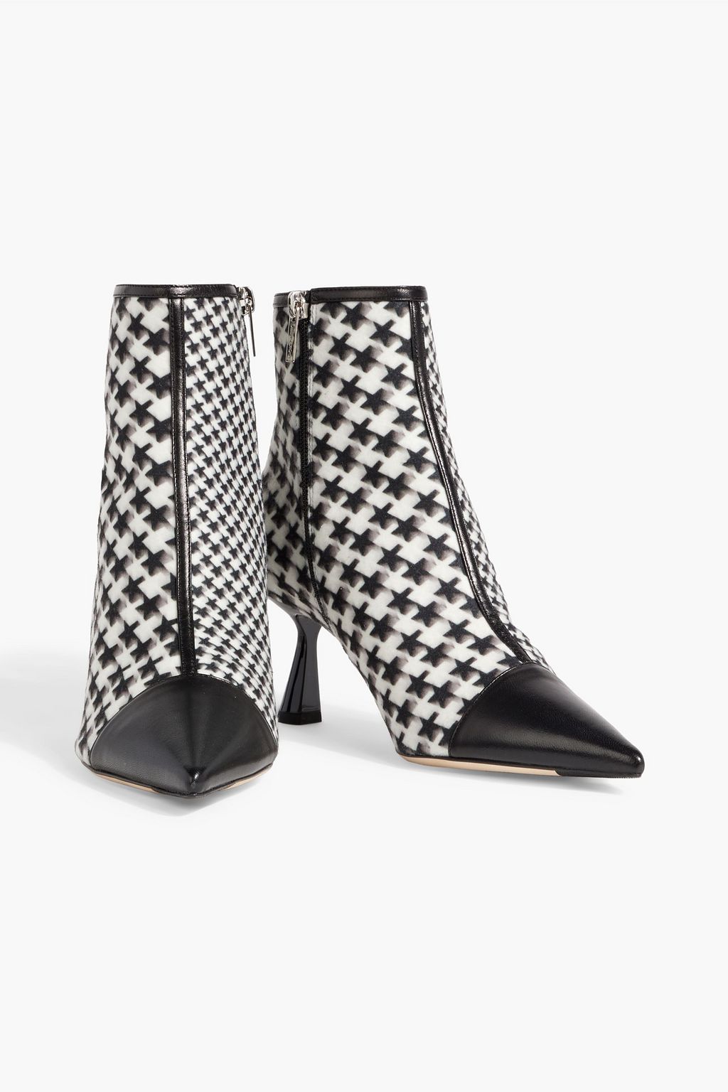JIMMY CHOO Kix 65 printed felt and leather ankle boots