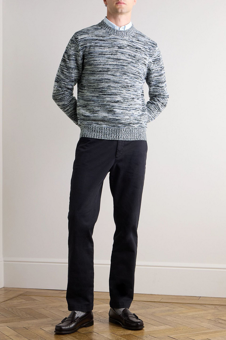  Mr P. - Wollpullover Mit Streifen - Blau - Xl 