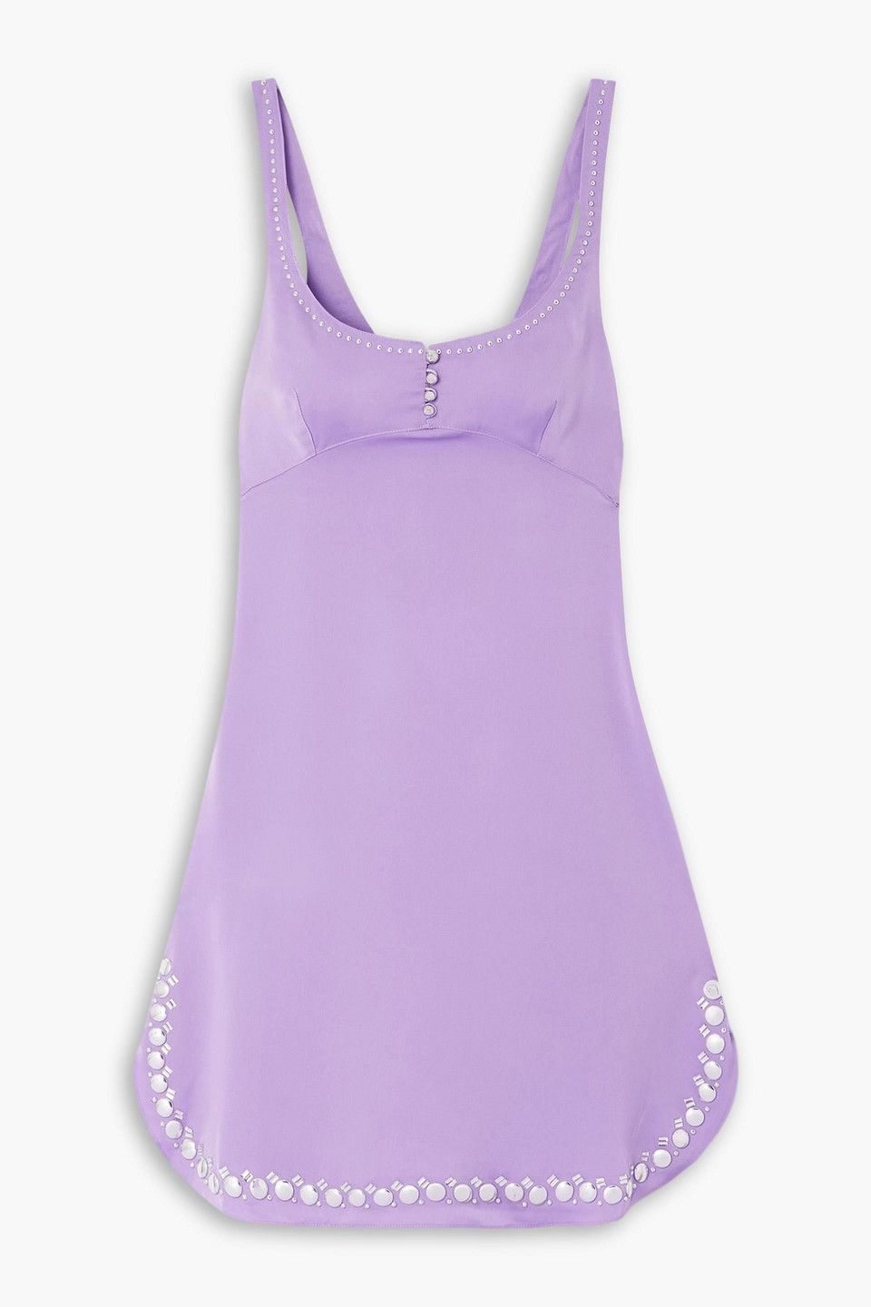 rabanne - embellished satin mini dress - purple - fr 38