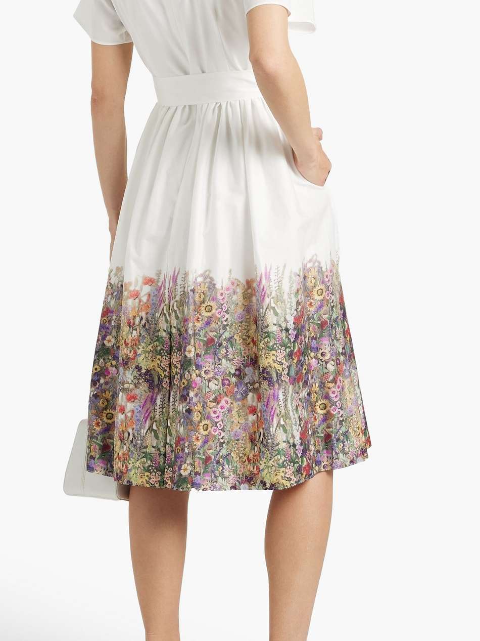 floral-print cotton-blend poplin midi dress