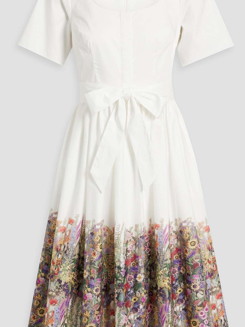 floral-print cotton-blend poplin midi dress