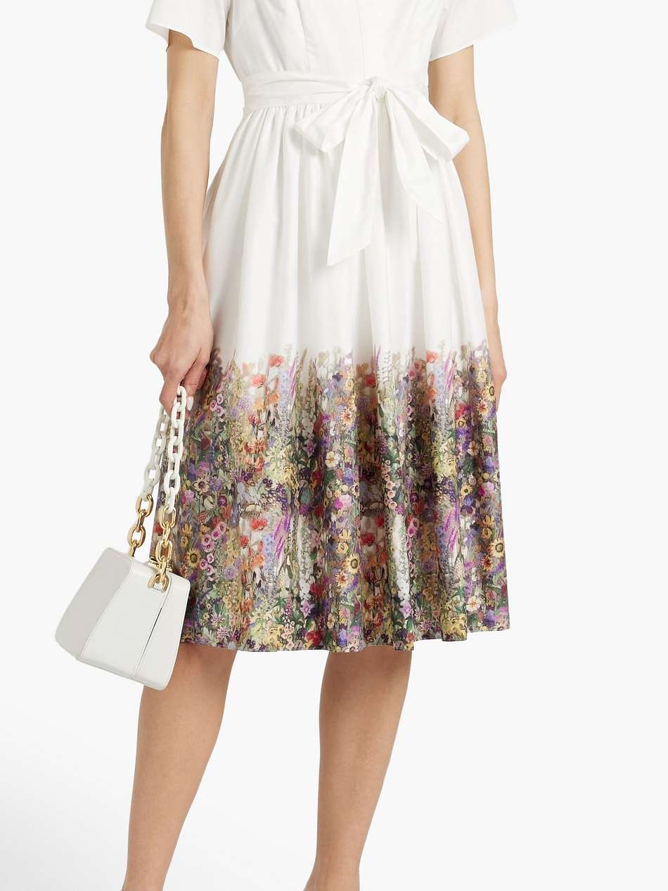 floral-print cotton-blend poplin midi dress