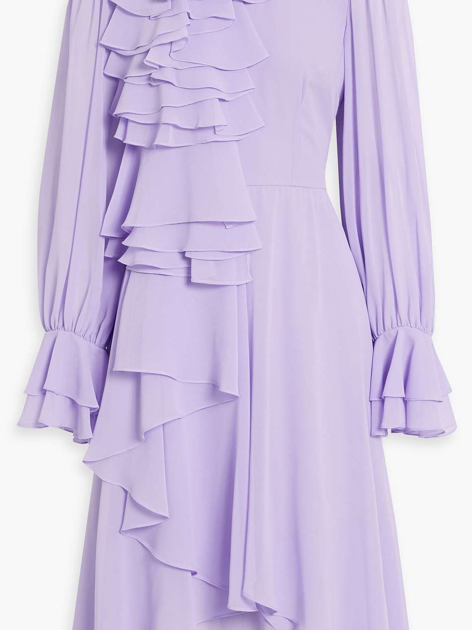 ruffled chiffon midi dress