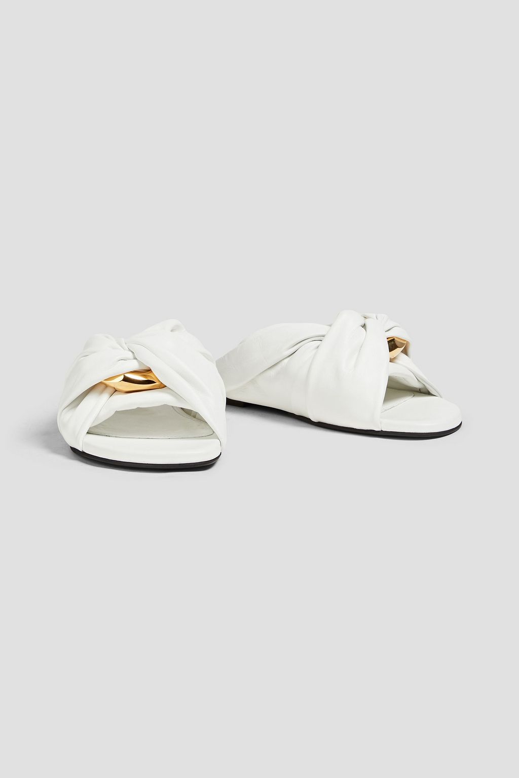JW ANDERSON حذاء سلايد من الجلد بقصّة ملفوفة وبتصميم مزركش
