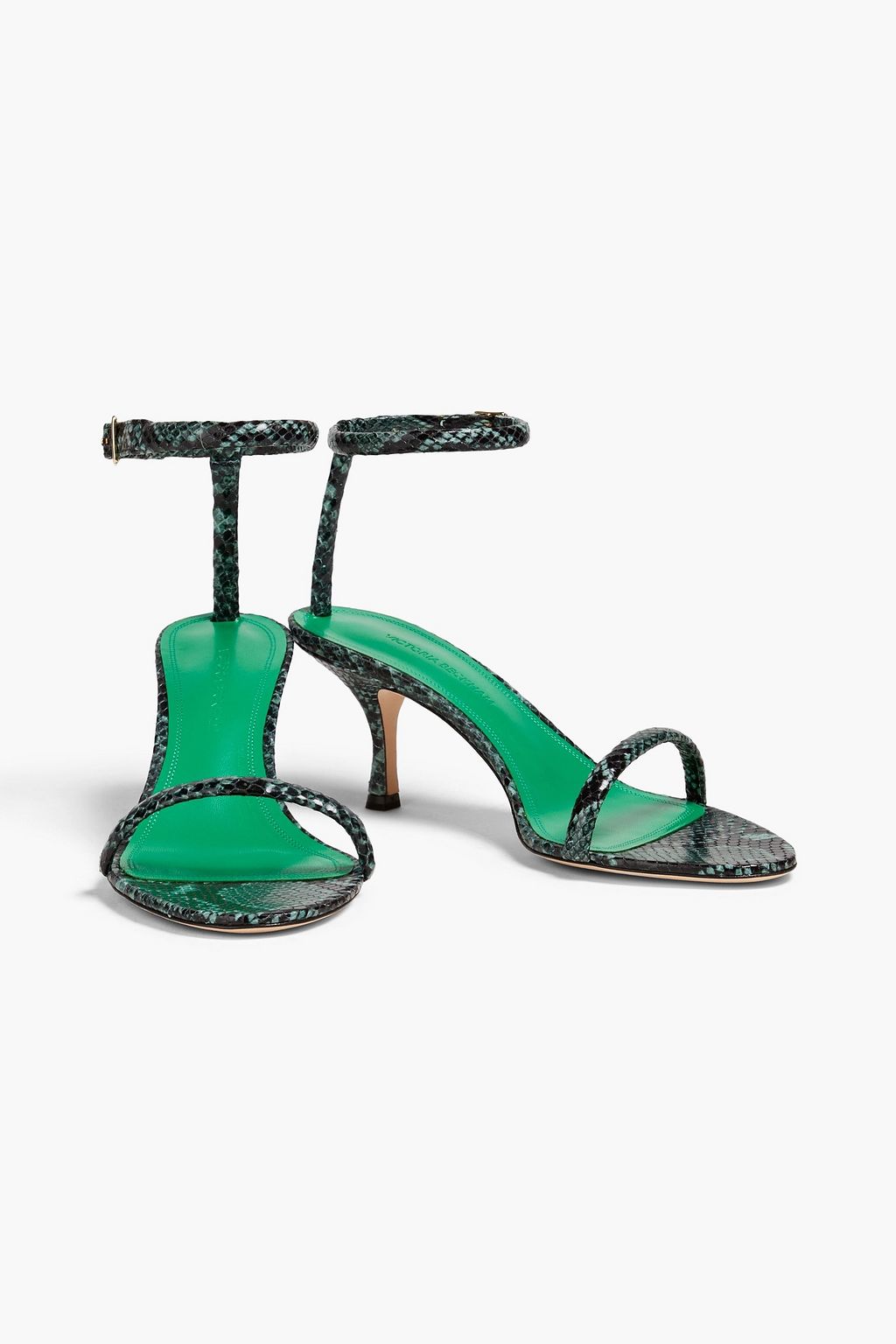 VICTORIA BECKHAM Snake-effect leather sandals