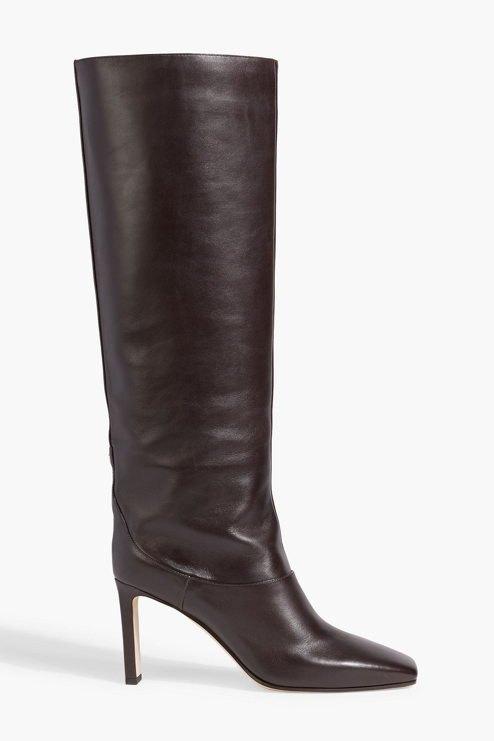Jimmy Choo Mahesa 85 Leather Knee Boots In Dark Brown