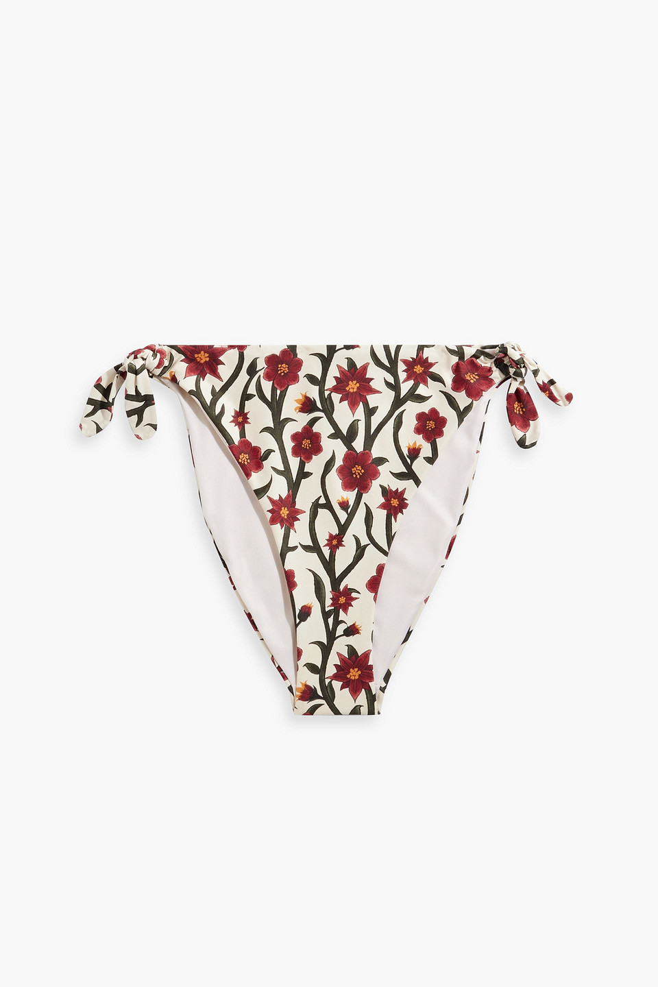 Agua By Agua Bendita Rabutan Floral-print High-rise Bikini Briefs In Claret