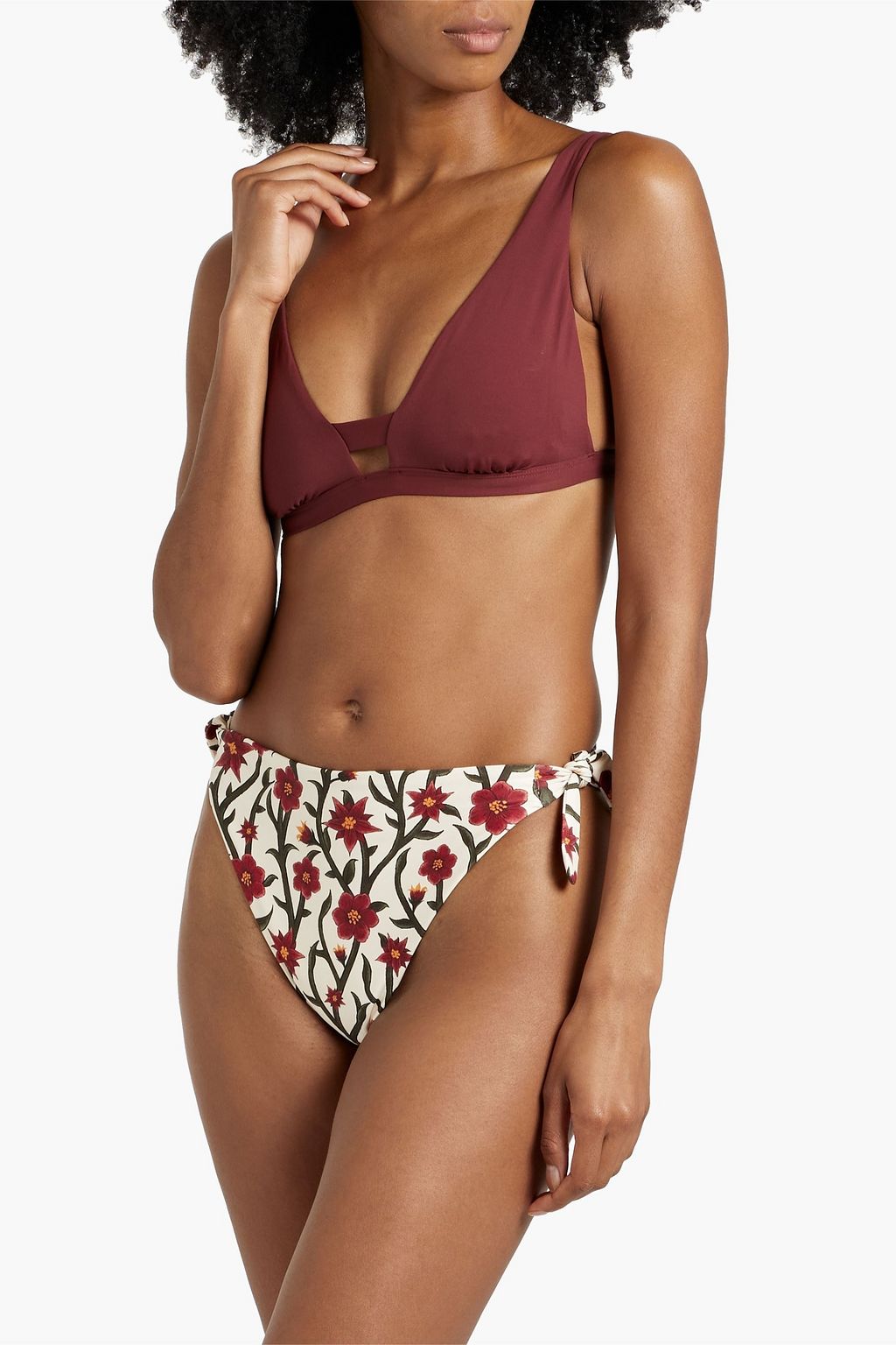 AGUA BY AGUA BENDITA Rabutan floral-print high-rise bikini briefs