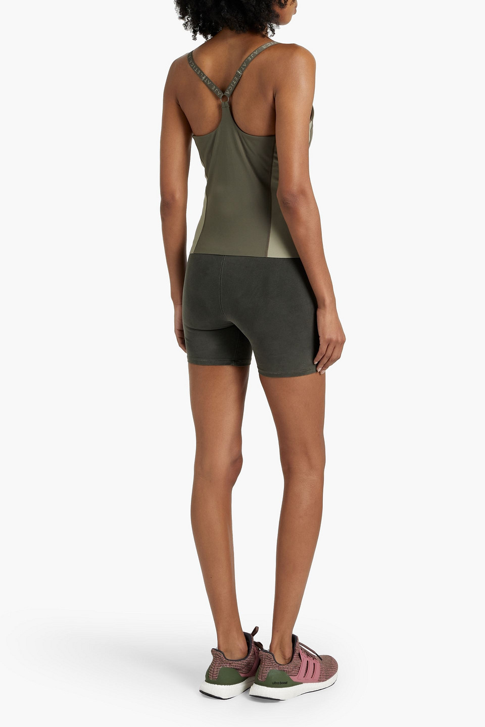 Shop Aje Two-tone Stretch-jersey Tank In Army Green