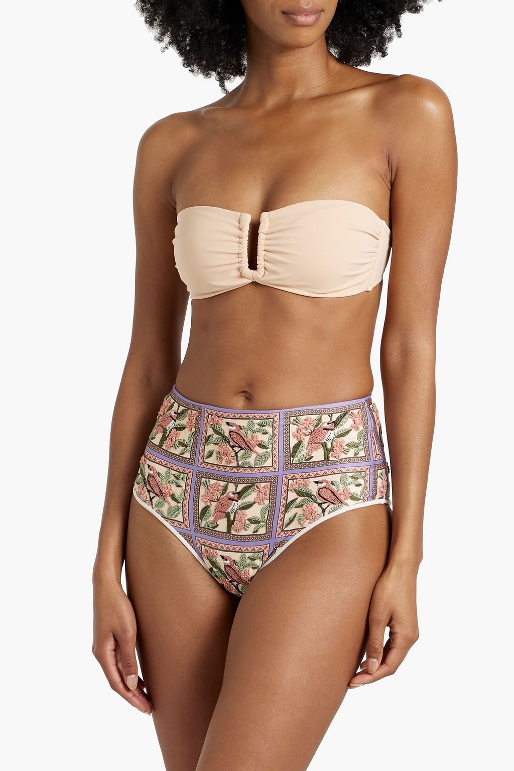 AGUA BY AGUA BENDITA Amagenta Golondrina embellished high-rise bikini briefs