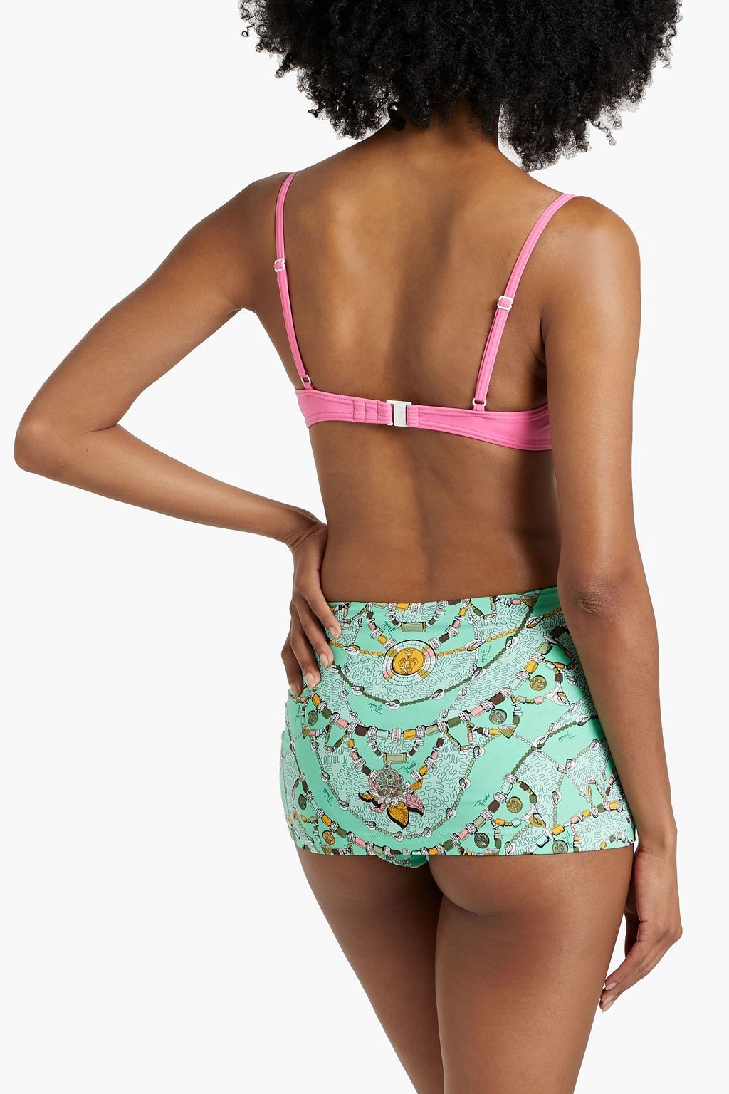 PUCCI Skirt-effect printed high-rise bikini briefs