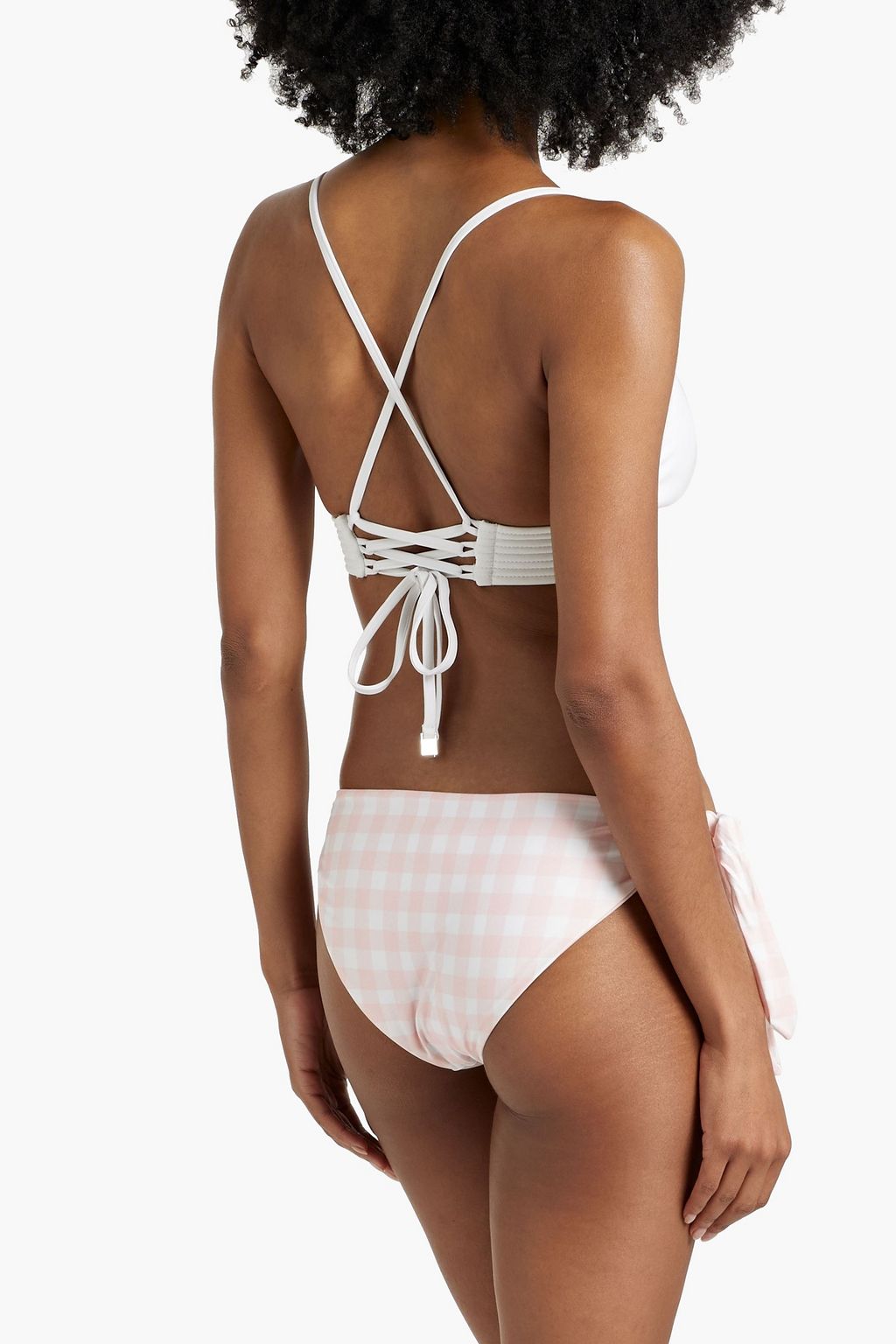 AGUA BY AGUA BENDITA Mila gingham low-rise bikini briefs