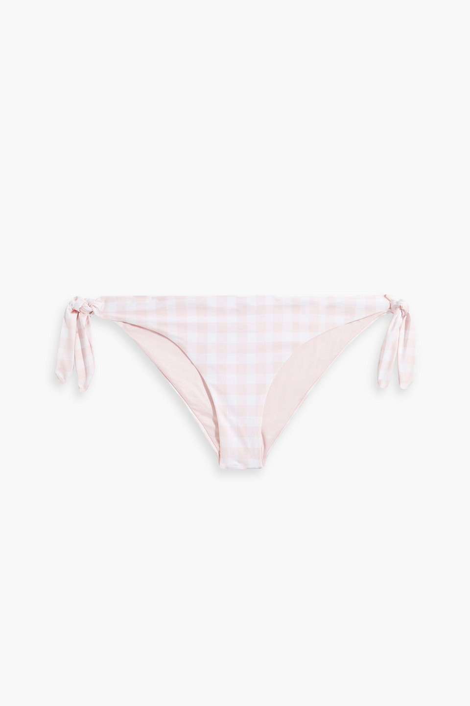 Agua By Agua Bendita Mila Gingham Low-rise Bikini Briefs In Pastel Pink